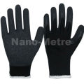 NMSAFETY 13gauge polyester liner latex coated black glove